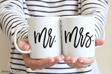 Mr & Mrs Mug Set of 2 - Wedding Engagement Mug Set - W0010