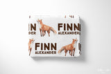 Woodland Fox Allover Pattern | Personalized Kids Blanket