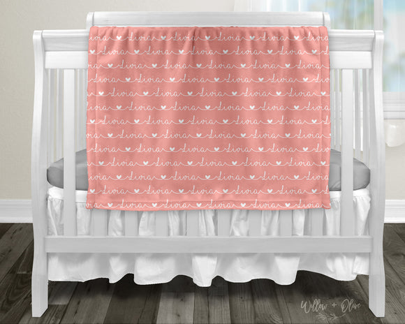 Hearts Name Pattern | Personalized Kids Blanket