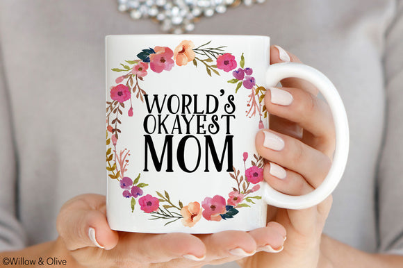 Cute Mom Coffee Mug, World's Most Wonderful Mom Rainbow Mug