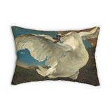 Decorative Lumbar Throw Pillow - Vintage Swan #103